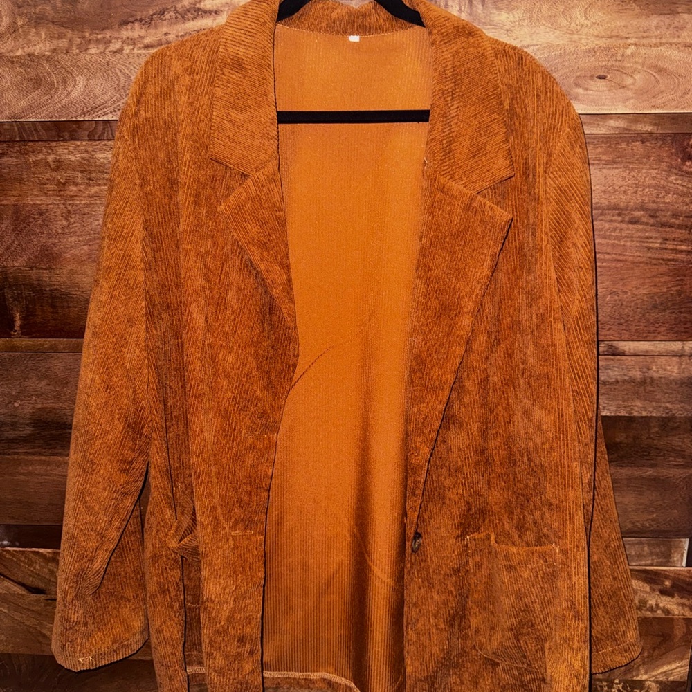 Women's Corduroy Jacket in burnt orange